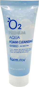 Farmstay o2 premium aqua cleansing foam for skin brightening (unisex)